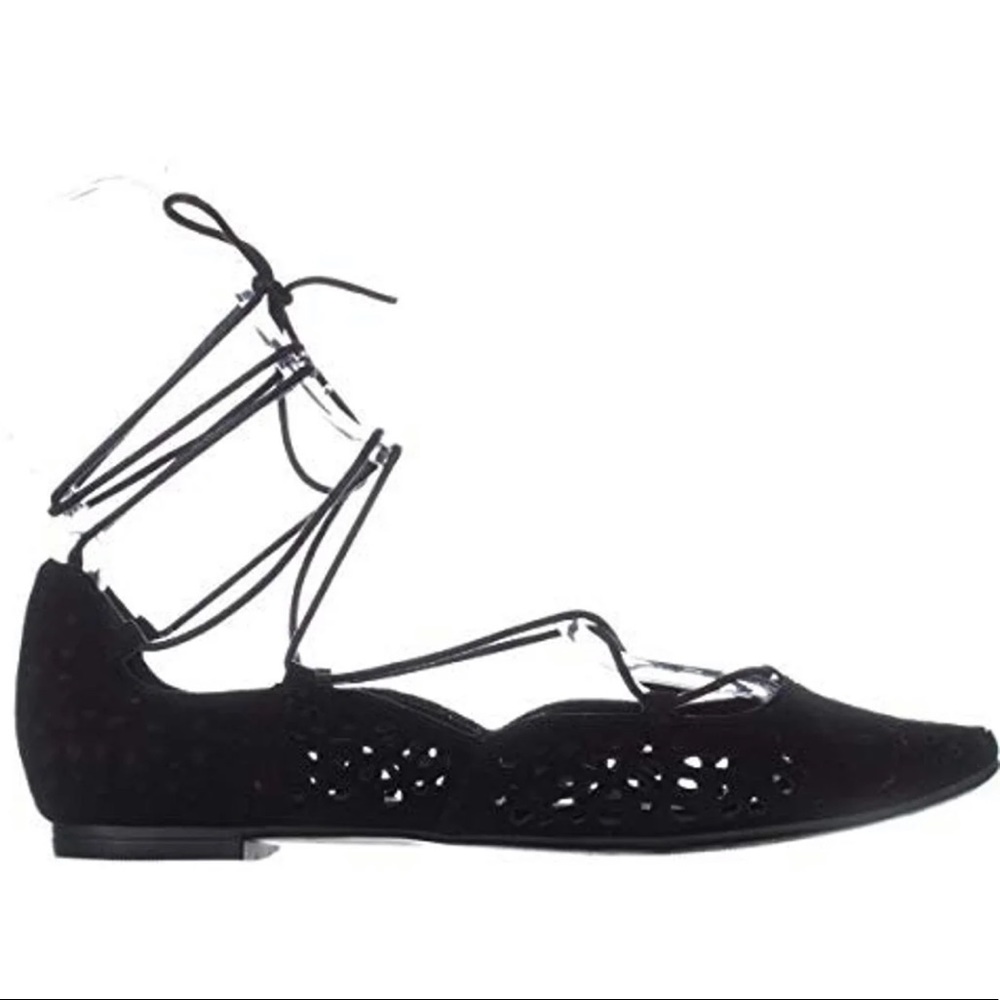 Nine West Zavanna lace-up black eyelet flat - Picture 3 of 8